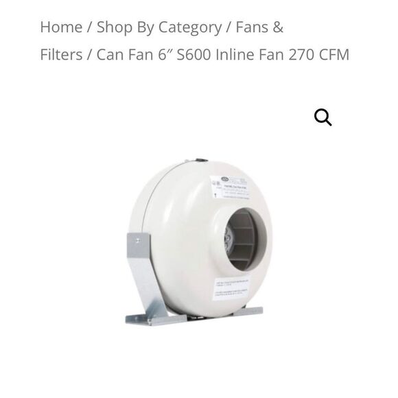 Can Fan RS 6 NJB Inline Fan 270 CFM - Picture 3 of 15